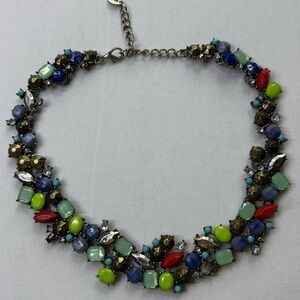 Zara Statement Necklace Gem Embellished Choker Collar Multicolor Jewels Festival